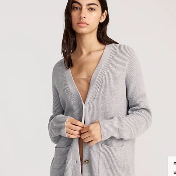 NWT J Crew V-neck cotton-cashmere cardigan sweater AX752 - Picture 2 of 8